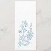 Classic Ocean Blue Floral Design Flat Menu (Achterkant)