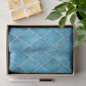 Classic Ocean Blue Velvet Argyle Pattern Luxury Tissuepapier (Geschenk)