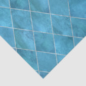 Classic Ocean Blue Velvet Argyle Pattern Luxury Tissuepapier (Detail)