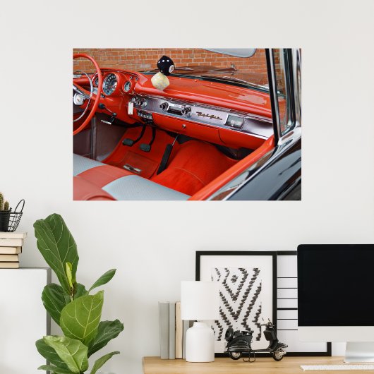 Classic Old Bel Air Dashboard Poster Art (Thuiskantoor)