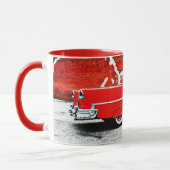 Classic Old Bel Air Red 1955 Car Art Mug Cup (Gauche)