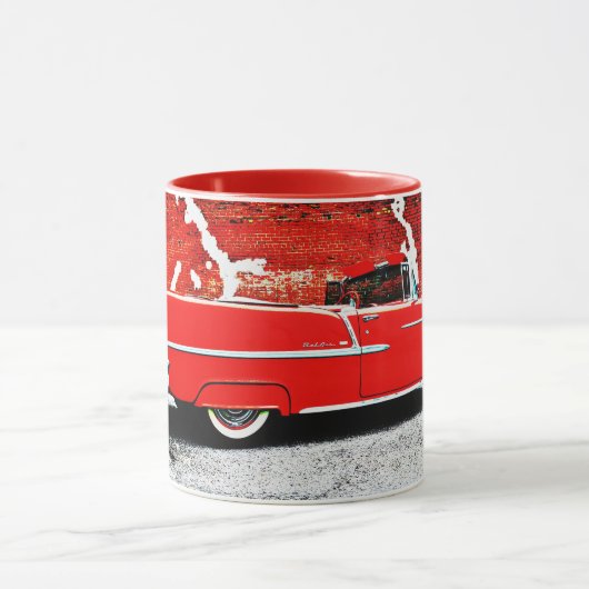 Classic Old Bel Air Red 1955 Car Art Mug Cup (Centre)