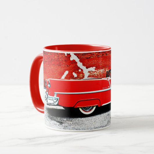 Classic Old Bel Air Red 1955 Car Art Mug Cup (Devant gauche)