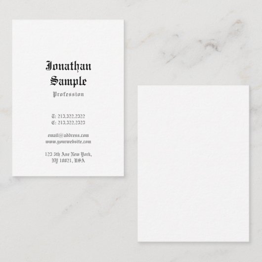 Classic Old English Text Nostalgic Sjabloon Cool Visitekaartje (Voorkant / Achterkant)