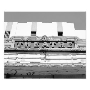 Classic Old Movie Theater Marquee Foto Afdruk