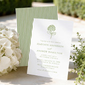 Classic Olive Green Hydrangea Wedding Kaart
