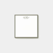Classic Olive Green Monogram Post-it® Notes (Voorkant)