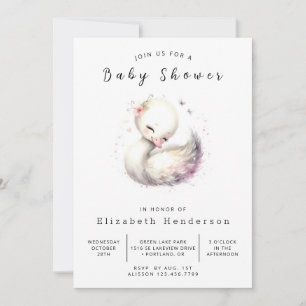 Classic Online Swan Baby shower Kaart