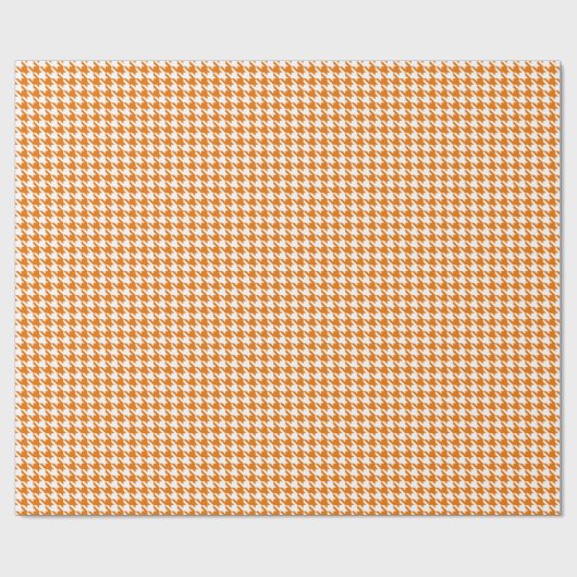 Classic Orange and White Houndstooth Pattern Cadeaupapier (Vlak)