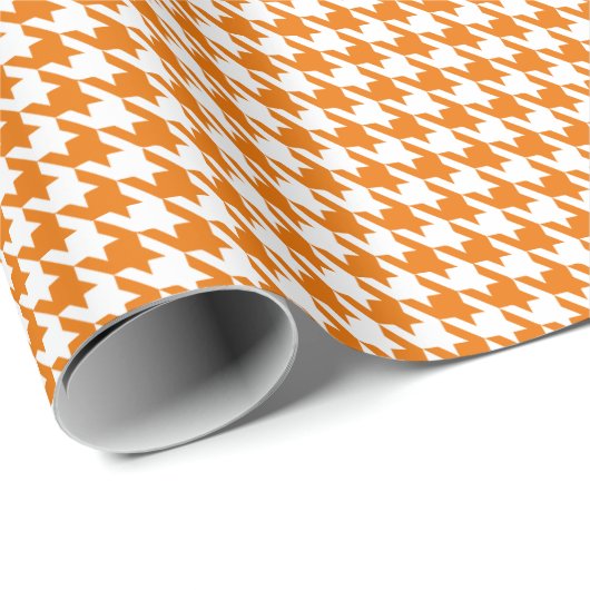 Classic Orange and White Houndstooth Pattern  Cadeaupapier (Rol Hoek)