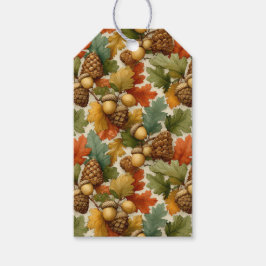 Classic Orange Green Pinecones Acorns Cadeaulabel
