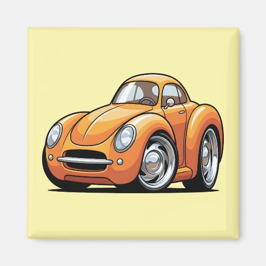 Classic Orange Toon Car Magneet (Voorkant)