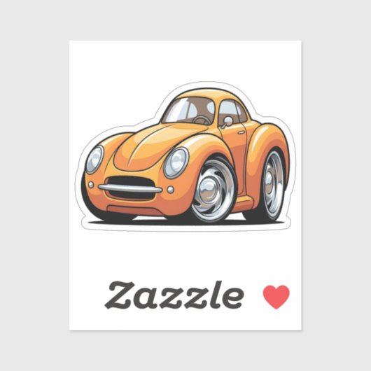 Classic Orange Toon Car Sticker (Vel)
