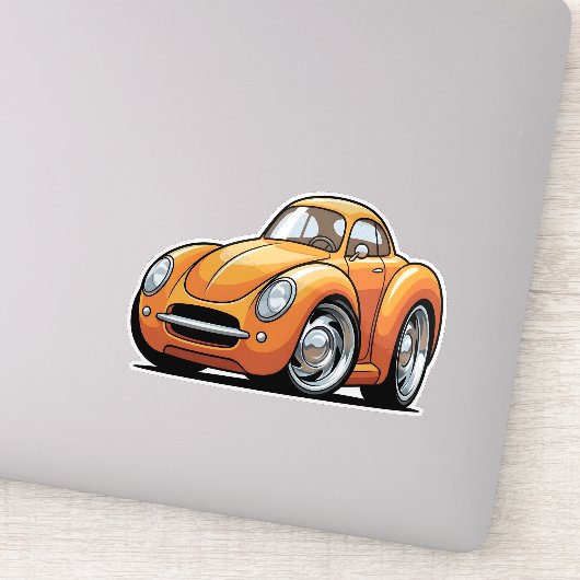 Classic Orange Toon Car Sticker (Detail)