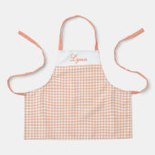 Classic Orange & White Gingham | Personalized Name Schort (Voorkant)