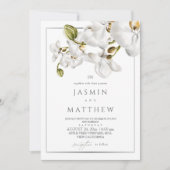 Classic Orchids Frame Elegant Wedding Photo Kaart (Voorkant)