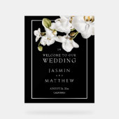 Classic Orchids Frame Elegant Welcome Wedding Sign (Recto)