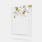 Classic Orchids Frame Elegant Welcome Wedding Sign (Angle)