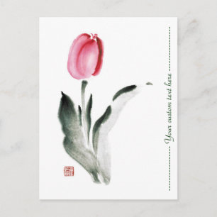 Classic oriental chinese sumi-e inktbloem briefkaart