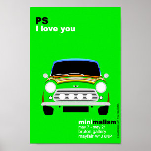 Classic Original Mini Cooper minimalistische kunst Poster