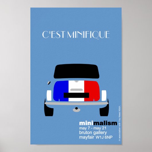 Classic Original Mini Cooper minimalistische kunst Poster (Voorkant)