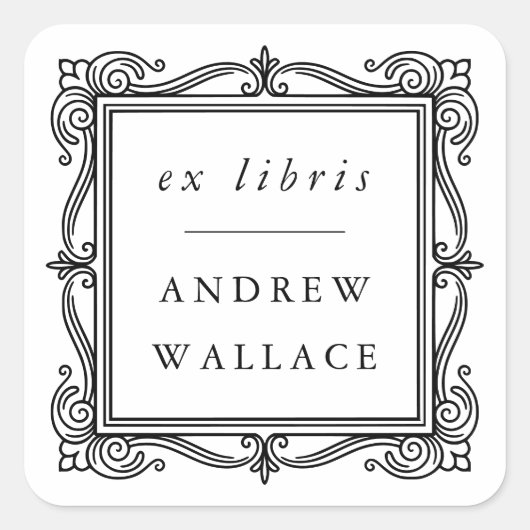 Classic Ornate Ex Libris Bookplate Stickers Custom (Devant)