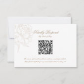 Classic Outline Floral QR code RSVP Respond Card (Devant)