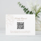 Classic Outline Floral QR code RSVP Respond Card (Debout devant)