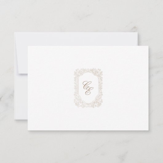 Classic Outline Floral RSVP Respond Card (Dos)