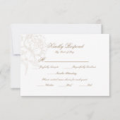 Classic Outline Floral RSVP Respond Card Kaartje (Voorkant)