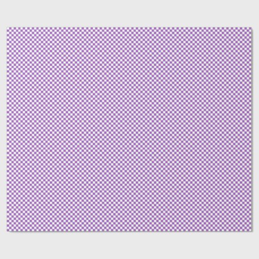 Classic Paars en White Checkered Pattern Cadeaupapier (Vlak)