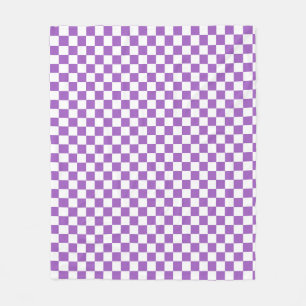 Classic Paars en White Checkered Pattern Fleece Deken