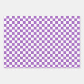 Classic Paars en White Checkered Pattern Inpakpapier Vel (Voorkant 2)