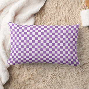 Classic Paars en White Checkered Pattern Kussen