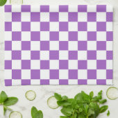 Classic Paars en White Checkered Pattern Theedoek (Gevouwen)