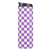 Classic Paars en White Checkered Pattern Thermosbeker (Geroteerd rechts)