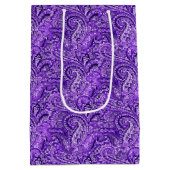 Classic Paarse Paisley Medium Gift Bag Medium Cadeauzakje (Achterkant)