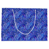 Classic Paisley Vibrant Bleu Grand sac cadeau (Dos)