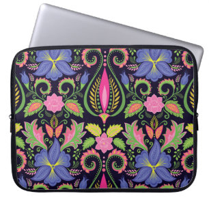 Classic Pansy: bloemetjesbehang Laptop Sleeve