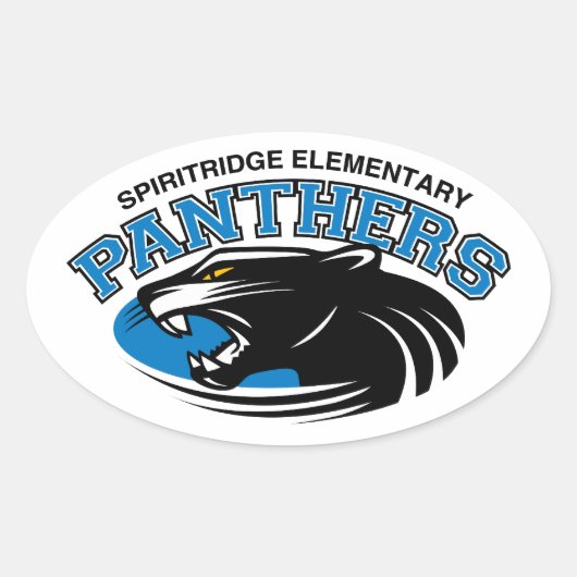 Classic Panther Ovale Sticker (Voorkant)