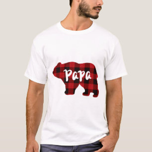 Classic Papa Beer Rood en Zwart buffel plaid T-shirt