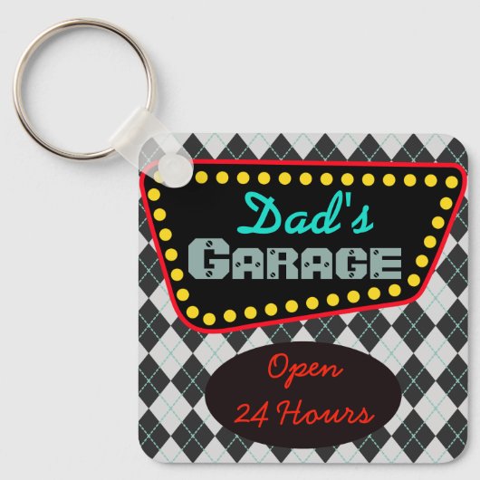 Classic Papa's Garage Sleutelhanger Gift (Voorkant)