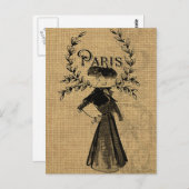  Classic Paris Lady Briefkaart (Voorkant / Achterkant)