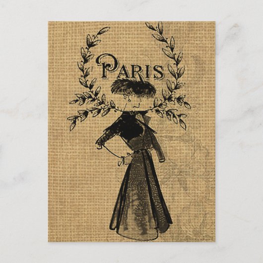  Classic Paris Lady Briefkaart (Voorkant)