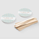 Classic Pastel lichtblauwe gingham plaid gecontrol Handwaaier (Niet-gemonteerd)