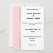 CLASSIC PASTEL PINK GOLD TRIM INVITATION KAART (Voorkant)