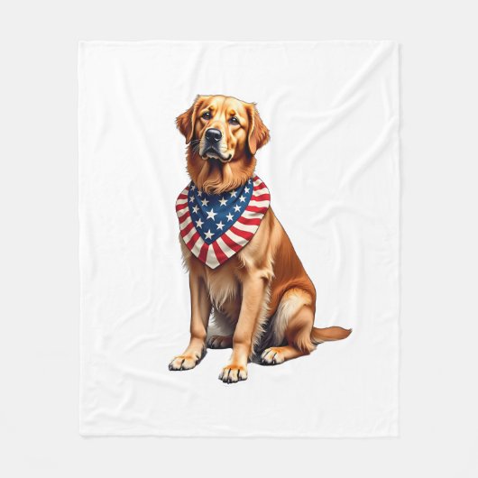 Classic Patriotic Golden Retriever Vintage Shirt 2 Fleece Deken (Voorkant)