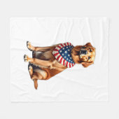 Classic Patriotic Golden Retriever Vintage Shirt 2 Fleece Deken (Voorkant (Horizontaal))