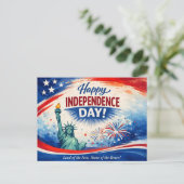 Classic Patriotic Independence Day Feestdagenkaart (Staand voorkant)