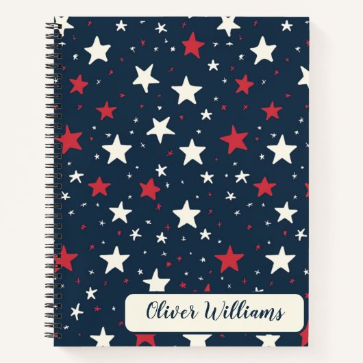 Classic Patriotic Stars Pattern Notitieboek (Voorkant)